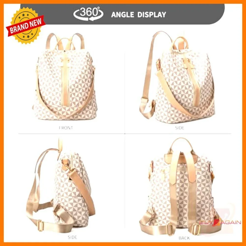 Convertible PVC Backpack Purse with Wallet, Travel Shoulder Bag for Women